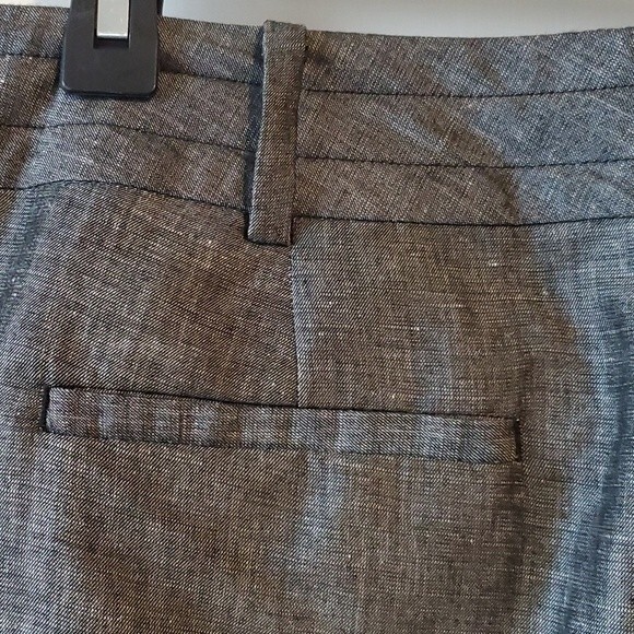 TALBOTS LINEN DRAWSTRING WIDE STRAIGHT LEG GRAY PANTS SIZE 10 BEACHY HIGH WAIST - Picture 5 of 11